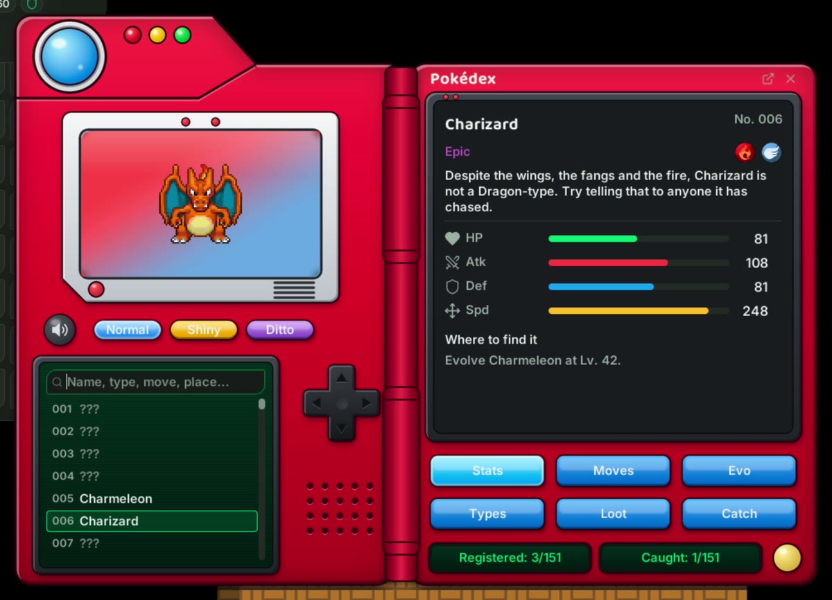 Pokédex: every species you meet